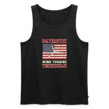 Usa Windmühlenbetreiber. Patriotischer - Männer Premium Bio Tank Top - Schwarz - Vorne - Michal (187cm)