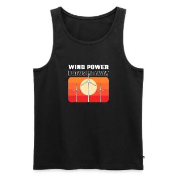 Die Windkraft Bläst Mich Weg. Techniker Für - Männer Premium Bio Tank Top - Schwarz - Vorne - Michal (187cm)