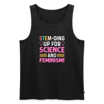 Stem-ding up for science and feminism. - Men's Premium Organic Tank Top - black - Front - Michal (187cm)