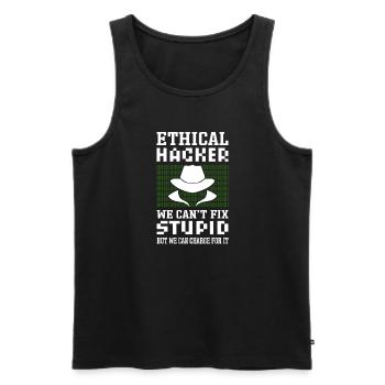 Ethical hacker. White Hat Hacker. - Men's Premium Organic Tank Top - black - Front - AI Model Male 178 light (178cm)