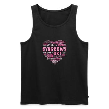 Augenbraue Herz. Microblading Augenbraue - Männer Premium Bio Tank Top - Schwarz - Vorne - AI Model Male 178 light (178cm)