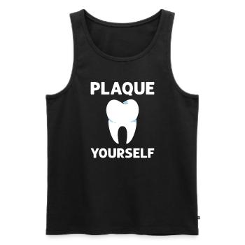 Place yourself. Orthodontics Dentures - Men's Premium Organic Tank Top - black - Front - AI Model Male 178 light (178cm)