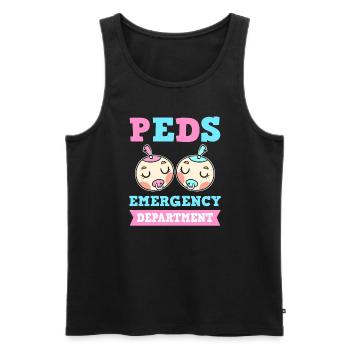 PEDS emergency room. Newborn NICU - Men's Premium Organic Tank Top - black - Front - AI Model Male 178 light (178cm)