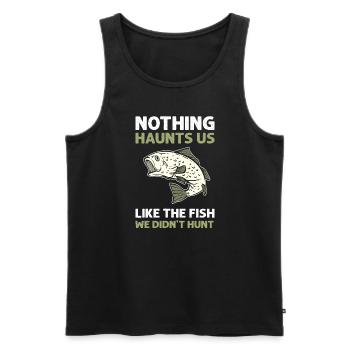 Nichts Verfolgt Uns Wie Der Fisch, Den Wir Nicht - Männer Premium Bio Tank Top - Schwarz - Vorne - Michal (187cm)