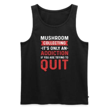 Morel Hunter Mycology Foraging Mushroom Collecting - Men's Premium Organic Tank Top - black - Front - AI Model Male 178 light (178cm)