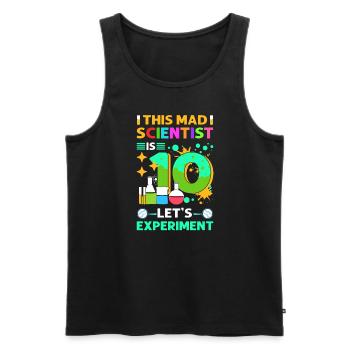 This mad scientist is 10 years old - Men's Premium Organic Tank Top - black - Front - Michal (187cm)
