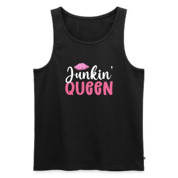Reine junkin. Activité d’épargne - Débardeur bio Premium Homme - noir - Devant - Michal (187cm)