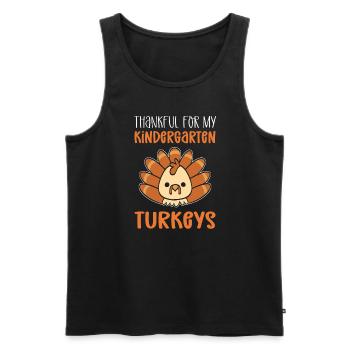 Thankful for my kindergarten turkeys. - Men's Premium Organic Tank Top - black - Front - AI Model Male 178 light (178cm)