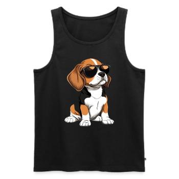 Lustiger Beagle Hund - Männer Premium Bio Tank Top - Schwarz - Vorne - AI Model Male 178 light (178cm)
