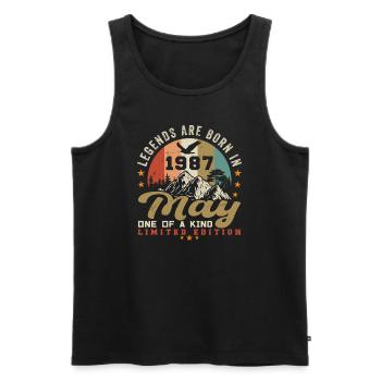 Mai 1987 Geburtstagsgeschenk Mai 1987 - 1987 Mai - Männer Premium Bio Tank Top - Schwarz - Vorne - Michal (187cm)