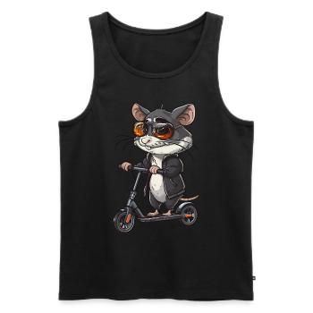 Rouleau à rats - Débardeur bio Premium Homme - noir - Devant - Michal (187cm)