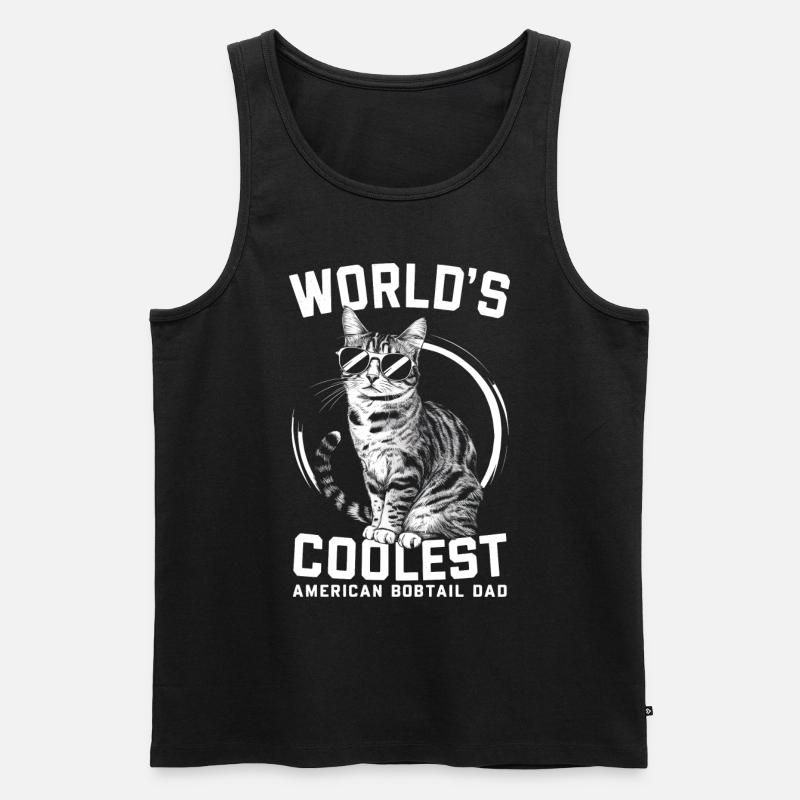 Katze American Bobtail Geschenk - Männer Premium Bio Tank Top - Schwarz