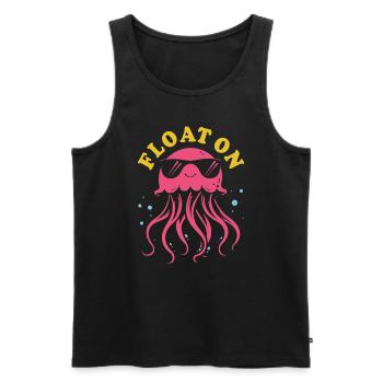 Float on, Qualle mit Tentakeln, Meeresbewohner - Männer Premium Bio Tank Top - Schwarz - Vorne - AI Model Male 178 light (178cm)