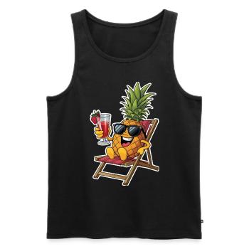 Pineapple - Männer Premium Bio Tank Top - Schwarz - Vorne - Michal (187cm)