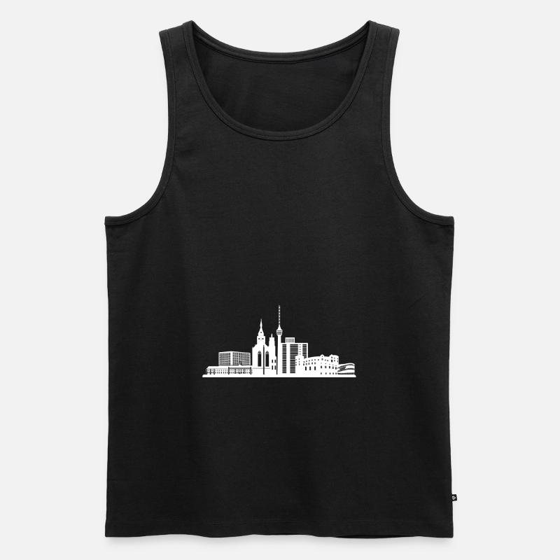 Stuttgart Skyline - Männer Premium Bio Tank Top - Schwarz