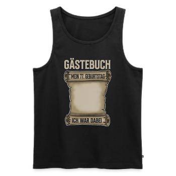 77. Geburtstag Gästebuch - Männer Premium Bio Tank Top - Schwarz - Vorne - Michal (187cm)