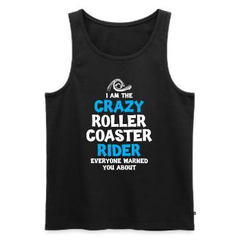 Crazy Roller Coaster Rider - Men's Premium Organic Tank Top - black - Front - AI Model Male 178 light (178cm)