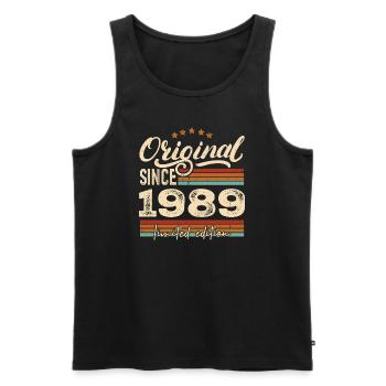 Original 1989 Vintage - Cadeau D’anniversaire 1989 - Débardeur bio Premium Homme - noir - Devant - Michal (187cm)