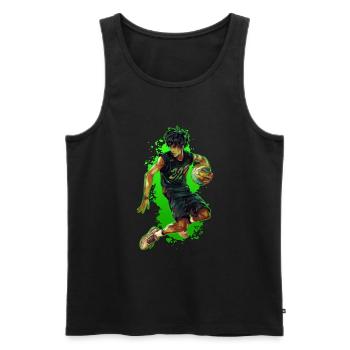 Joueur de basket-ball - Chemise d’anime - Débardeur bio Premium Homme - noir - Devant - AI Model Male 178 light (178cm)