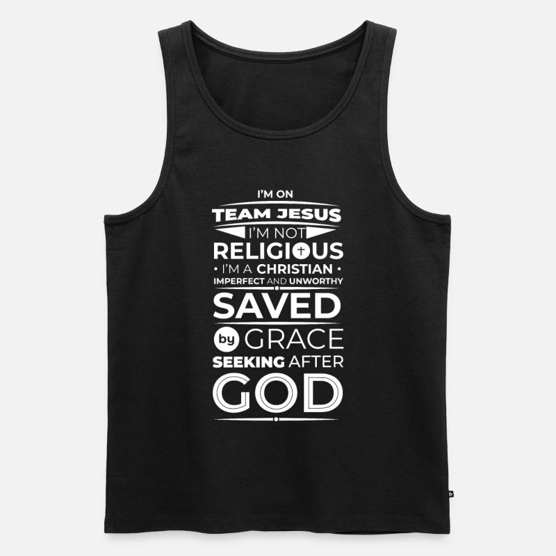 Team Jesus - Männer Premium Bio Tank Top - Schwarz