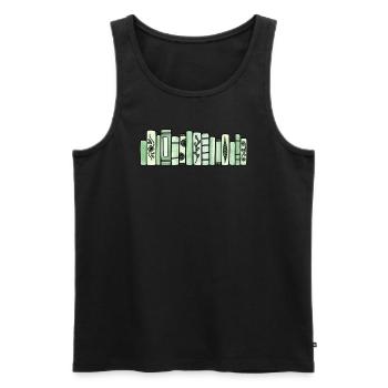 Grüne Pastellbücher - Männer Premium Bio Tank Top - Schwarz - Vorne - Michal (187cm)