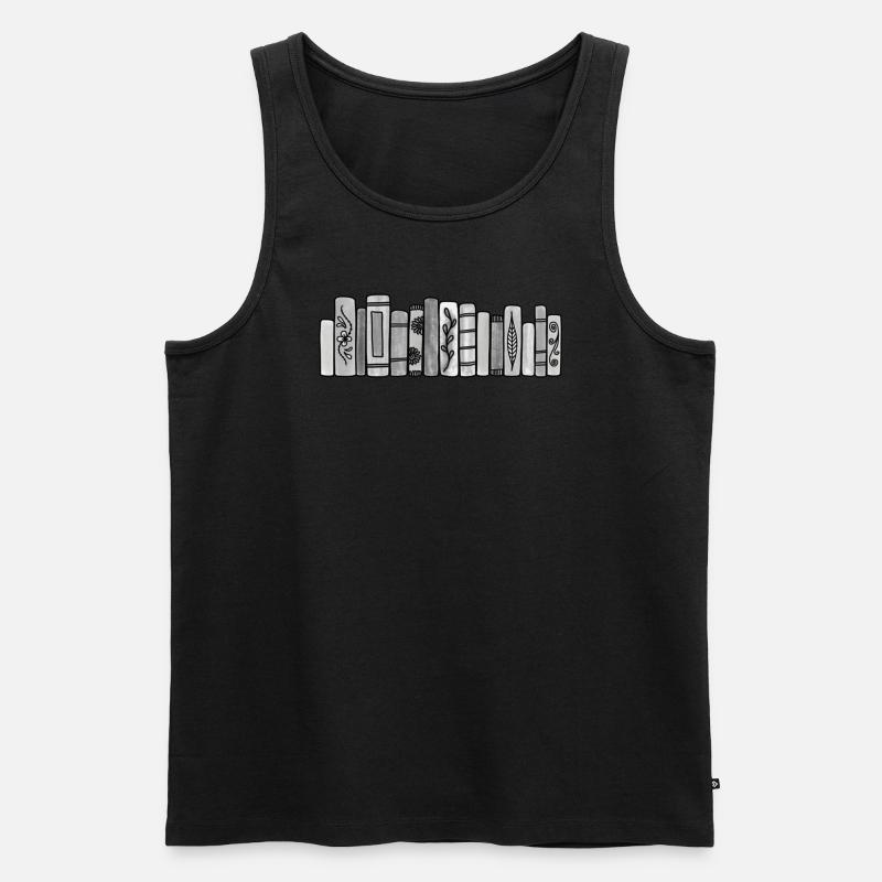 Graue Pastellbücher - Männer Premium Bio Tank Top - Schwarz