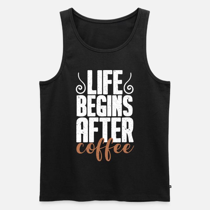 Kaffee Kaffeetrinker Kaffeeliebhaber - Männer Premium Bio Tank Top - Schwarz