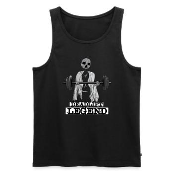 Deadlift Legend Ironic Gym Quote Powerlifting - Men's Premium Organic Tank Top - black - Front - Michal (187cm)