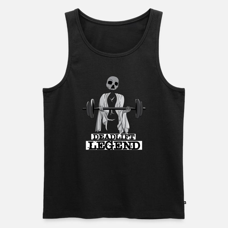 Deadlift Legend Powerlifting-Training mit - Männer Premium Bio Tank Top - Schwarz