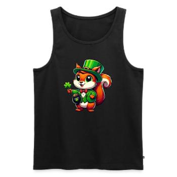 Écureuil de la Saint-Patrick : Design festif - Débardeur bio Premium Homme - noir - Devant - Michal (187cm)