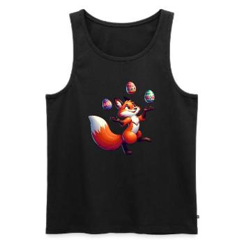 Ostern Fuchs Jongleur mit Eiern - Männer Premium Bio Tank Top - Schwarz - Vorne - AI Model Male 178 light (178cm)