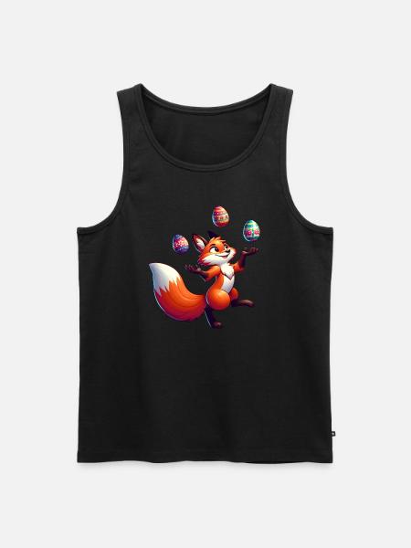 Easter Fox Juggler with Eggs - Men's Premium Organic Tank Top - black