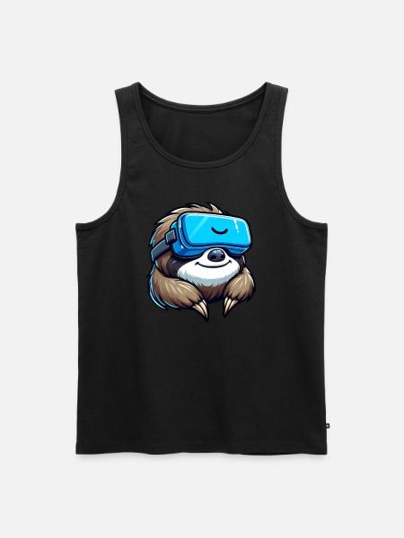 Cool Sloth VR Gamer Design - Men's Premium Organic Tank Top - black