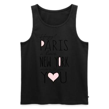 Paris - Männer Premium Bio Tank Top - Schwarz - Vorne - AI Model Male 178 light (178cm)