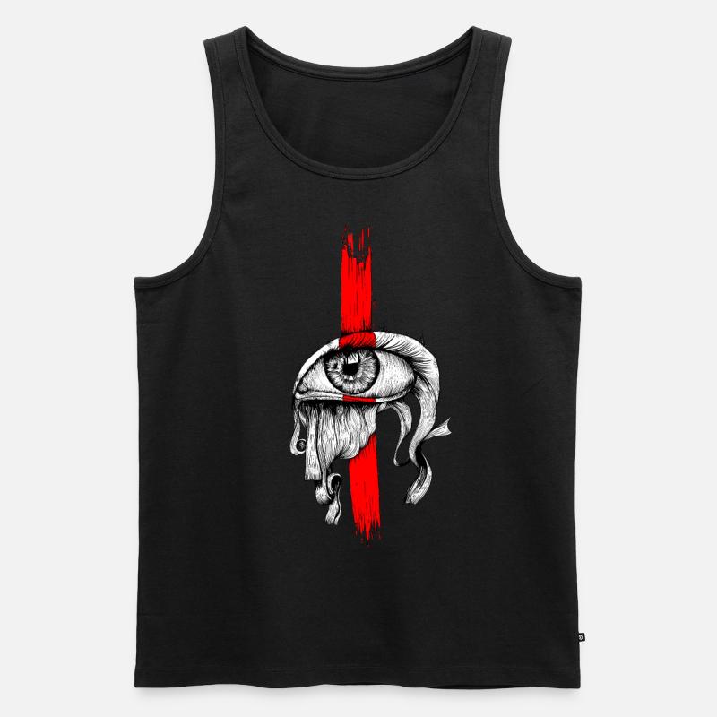 Rot eingefärbtes Auge - Männer Premium Bio Tank Top - Schwarz