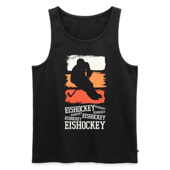 Eishockey Eishockeyspieler Spieler Vintage Retro - Männer Premium Bio Tank Top - Schwarz - Vorne - Michal (187cm)