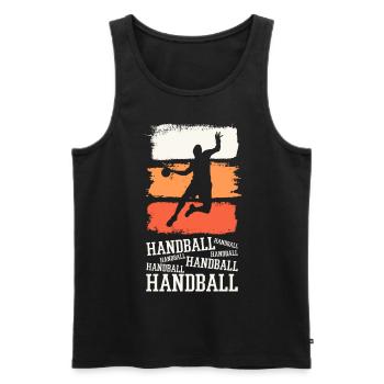 Handball Handball Player Handball Player Vintage Retro - Débardeur bio Premium Homme - noir - Devant - Michal (187cm)