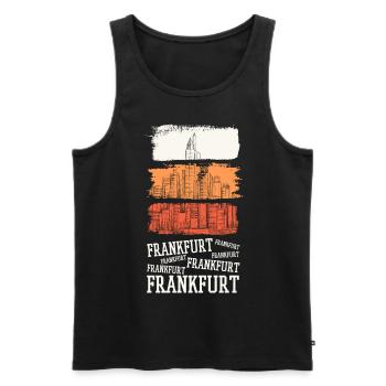 Francfort Allemagne City Skyline Vintage Retro - Débardeur bio Premium Homme - noir - Devant - Michal (187cm)