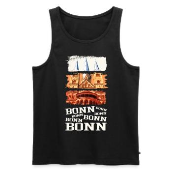 Bonn Deutschland Stadt Skyline Vintage Retro - Männer Premium Bio Tank Top - Schwarz - Vorne - Michal (187cm)