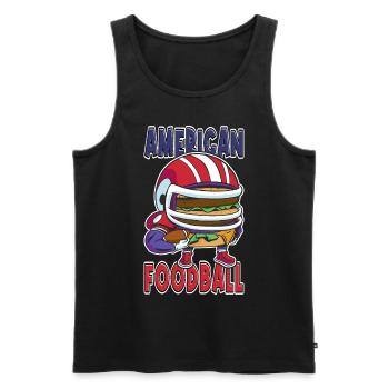 Joueur de burger de football américain Fan de dessin animé - Débardeur bio Premium Homme - noir - Devant - Michal (187cm)