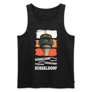 Düsseldorf Allemagne City Skyline Vintage Retro - Débardeur bio Premium Homme - noir - Devant - Michal (187cm)