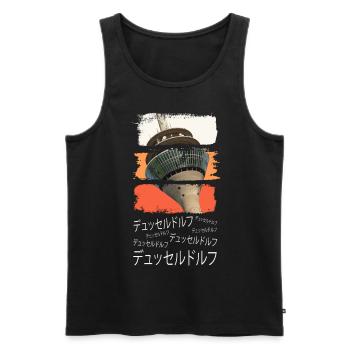 Düsseldorf Japan City Skyline Vintage Retro - Débardeur bio Premium Homme - noir - Devant - Michal (187cm)