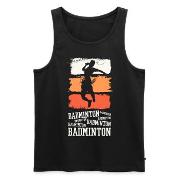 Badminton Badminton Sport Player Vintage Rétro - Débardeur bio Premium Homme - noir - Devant - Michal (187cm)