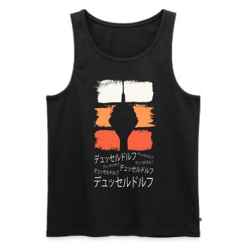 Düsseldorf Japan City Skyline Vintage Retro - Débardeur bio Premium Homme - noir - Devant - Michal (187cm)