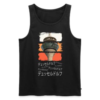 Düsseldorf Japan City Skyline Vintage Retro - Débardeur bio Premium Homme - noir - Devant - Michal (187cm)