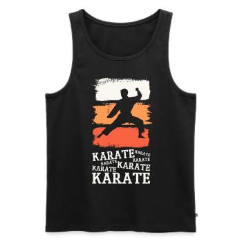 Karaté, Karatéka, arts martiaux, Combats, Sports - Débardeur bio Premium Homme - noir - Devant - AI Model Male 178 light (178cm)