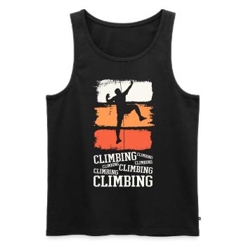 Escalade, Escalade, Montagne, Alpinisme, Sports, Nature - Débardeur bio Premium Homme - noir - Devant - AI Model Male 178 light (178cm)