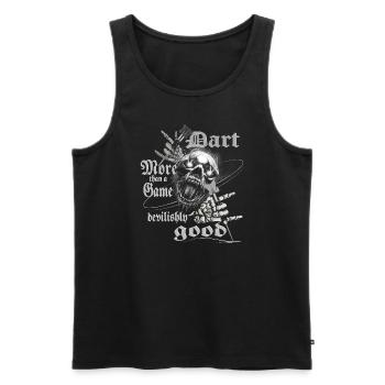 Dart design devilishly good, Dart devilishly good, - Men's Premium Organic Tank Top - black - Front - Michal (187cm)