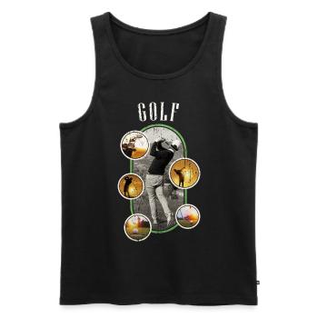Golf Golfen Golfspieler Sport Hobby Club Vintage - Männer Premium Bio Tank Top - Schwarz - Vorne - Michal (187cm)