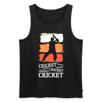 Cricket Cricketspieler Schlagmann Sport Vintage - Männer Premium Bio Tank Top - Schwarz - Vorne - Michal (187cm)